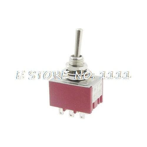 2pcs x 2A/250VAC 6A/125VAC 9 Terminals on-off-on 3 Way 3P2T 3PDT Mini Toggle Switch MTS-303