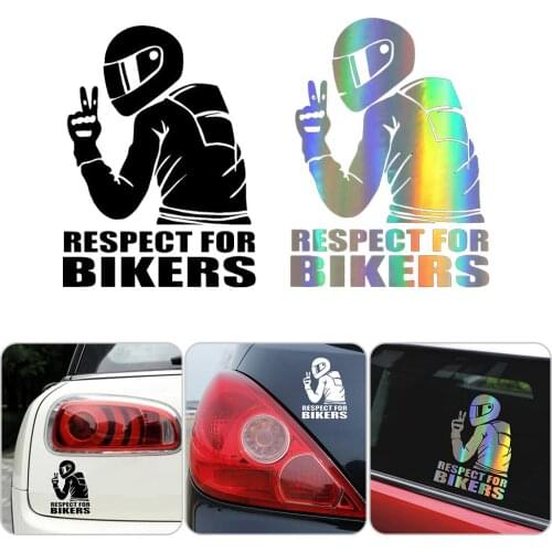3D Car Stickers Respet For Bikers Style Auto Vinyl Funny Stickers Car Style Decoration Decals For Car Body Window Door Motorbike