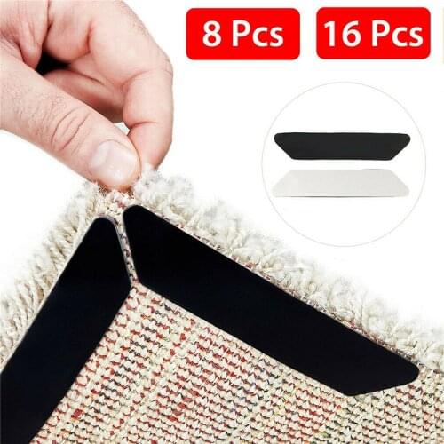 8/16PCS Anti-Slip Rug Grippers for Blanket Anti-slip Mat Corners Stickers Non-Slip Rug Carpet Mat Grippers Anti Skid Corners Pad