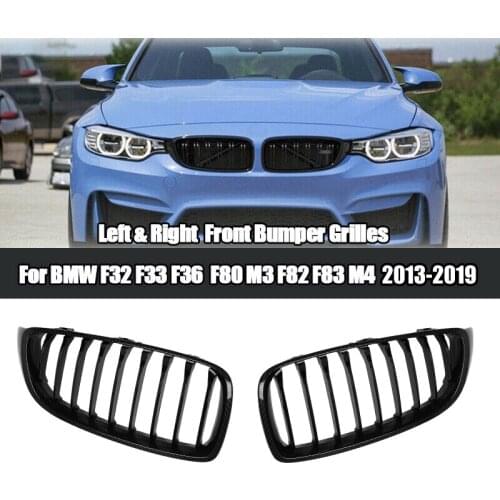 Car Carbon Fiber Look Front Grilles Kidney Single Slat Grill For-BMW 4 SERIE F32 F33 F36 M3 F80 M4 F82 F83 2013-2019