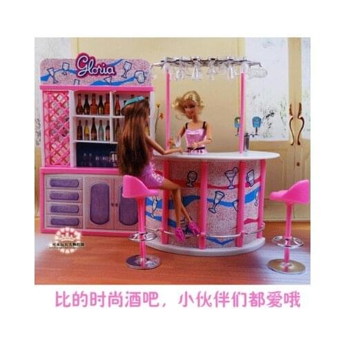 Free Shipping Bar shop Girl birthday gift Play Set girl home toys doll Furniture for barbie doll