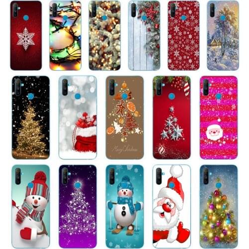 76SD merry Christmas Tree Snow Flakes Soft Silicone Tpu Cover phone Case for OPPO A1K A5S A7 AX7 A5 A9 2020 Realme 3 Pro C3 Case