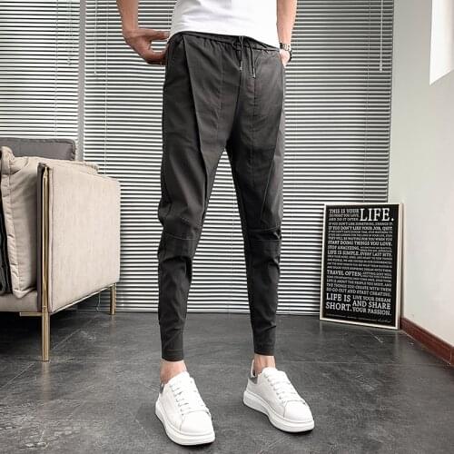 Personality Patchwork Design Pants Men Hip Hop Fashion 2021 Summer Men Harem Pants Slim Fit Streetwear Joggers Men Trousers 36