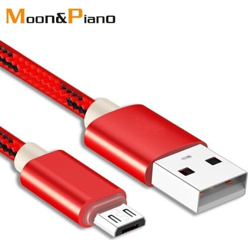 Micro USB Cable 1m 2.1A Nylon Fast Charge USB Data Cable for Android Mobile Phone USB Charging Cord Nylon Wire