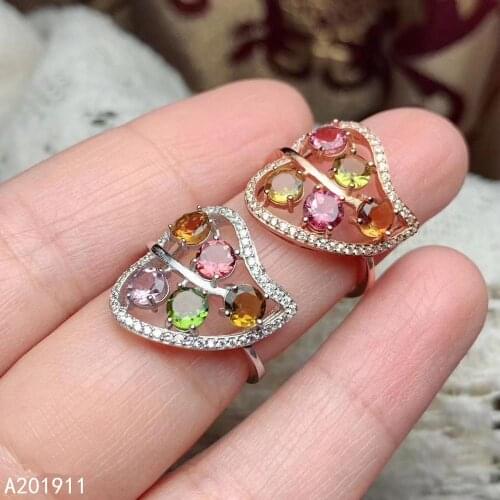 KJJEAXCMY fine jewelry natural Tourmaline 925 sterling silver new women ring support test luxury