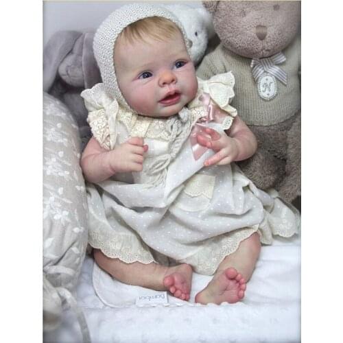 NPK Reborn Doll Kits DIY 22inches Soft Silicone Reborn Baby Dolls Accessories infant doll parts unpainted blank doll kit
