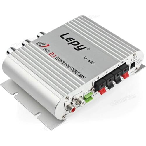 Lepy 12V Mini Hi-Fi Amplifier Booster Radio MP3 Stereo for Car Motorcycle Home