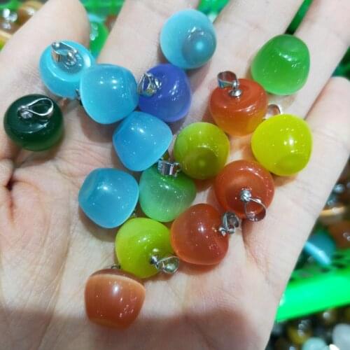 Fashion cats eye stone Apple ornaments mixed Necklace Pendant Earrings Jewelry making Charm accessories wholesale