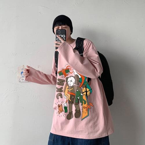 2021 Autumn Mew Couple Tees Printed Couple T-Shirts Printing Casual Harajuku Man Graphic t Shirts O-Neck Fashion