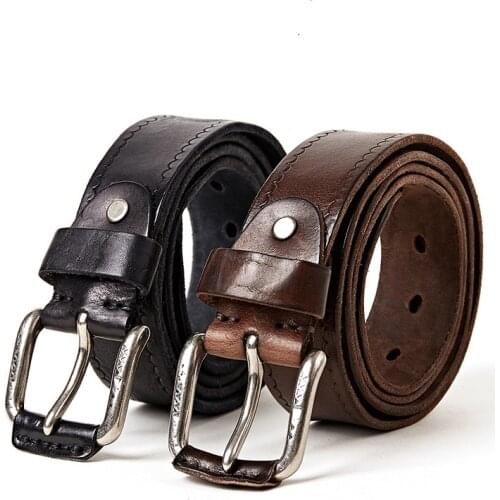 NHZ-558 New Fashion Leather Belt top layer leather Belts alloy buttons Leather Needle buckle Men Belt