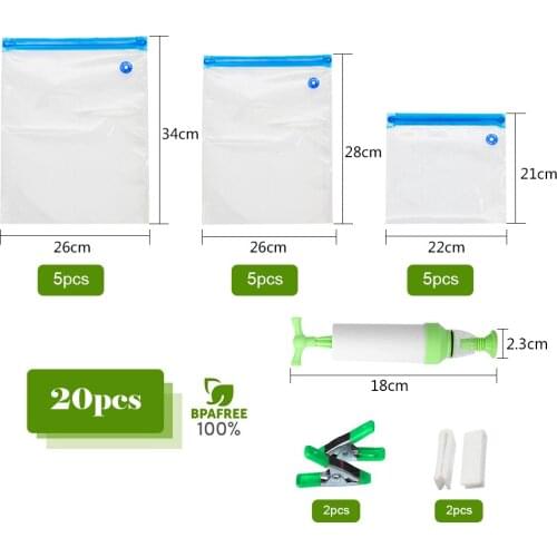 Food Vacuum Bags Reusablevacuum Storage Seal Bags With Hand Pump Bag Sealing Clips Food Storage Plastic Storage Container