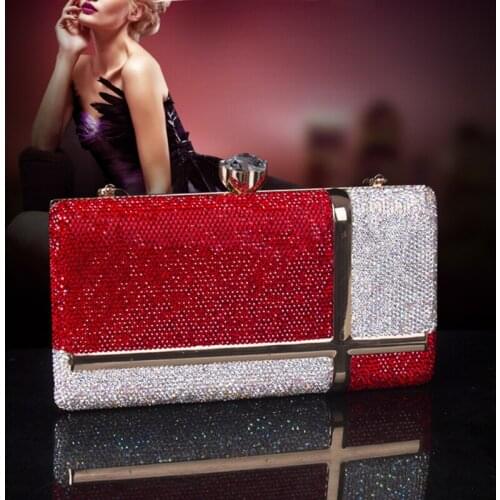 Diamond Crystal Portable Jewelry Box Handbag Bridal Clutch Bag Cosmetic Storage Dress Banquet Dinner Makeup Organizers Gifts