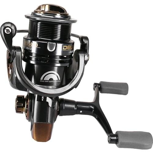 Lure Squid Fishing Reel Spinning Reels Double Handle 5+1BB Shallow Metal Spool HS2000 3000 5000 Saltwater Fishing Reel