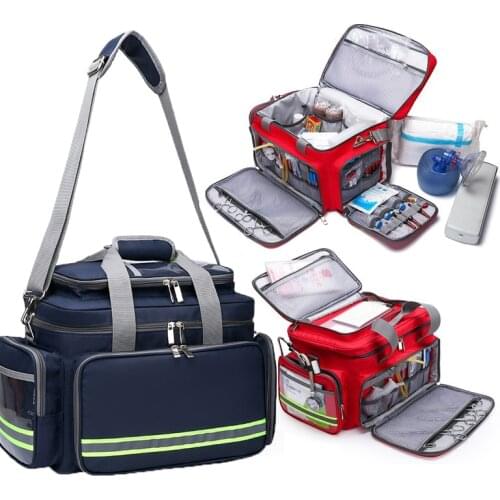 Empty First Aid Kit Refrigeratible Bag Waterproof Multi-function Reflective Messenger Bag Family Travel Emergency Medical Bags