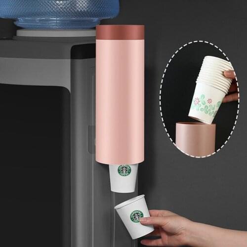 Dust-Proof Water Cup Holder Home Office Storage Automatic Cup Holder Wall Shelf Kitchen Accessories Disposable Cup Holder