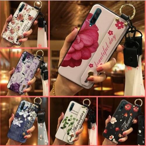 Lanyard For Woman Phone Case For Huawei Honor 20 Lite Shockproof Wrist Strap Waterproof Kickstand