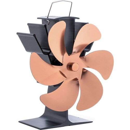 6-blade Wall-mounted Fireplace Fan Wood-burning Ventilation System Environmentally Friendly Mute Household Hot Air Refrigeration