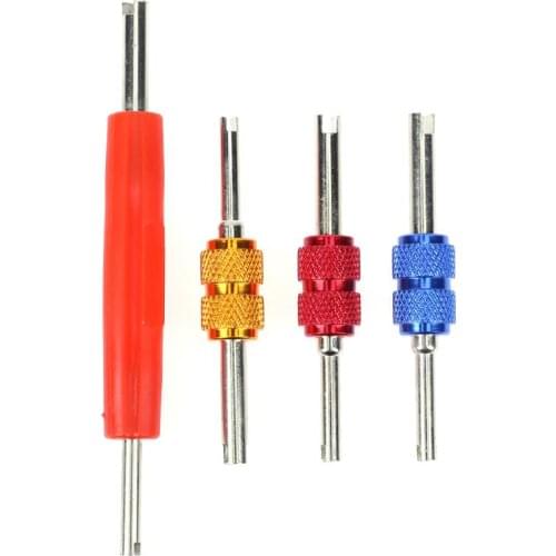 4pcs Double-end Auto Air Conditioning A/C Replacements Car HVAC Valve Core Removers Changers Removal Tools Car Accessories