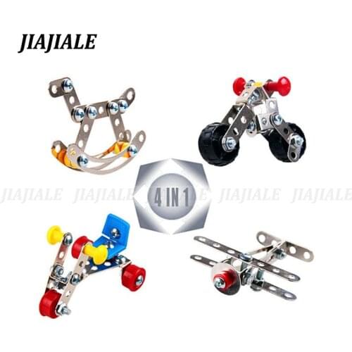 JIAJIALE Metal Model Building Kits Aircraft Motorcycle Trojans Bicycle Enlighten Assemblage Toys VS 3d metal model kits
