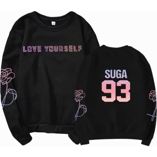 Suga93 Unisex sweatshirt, kpop suga sweatshirt 93 sweatshirt love yourself KPOP hoody sweatshirt XL for casual harajuku kpop
