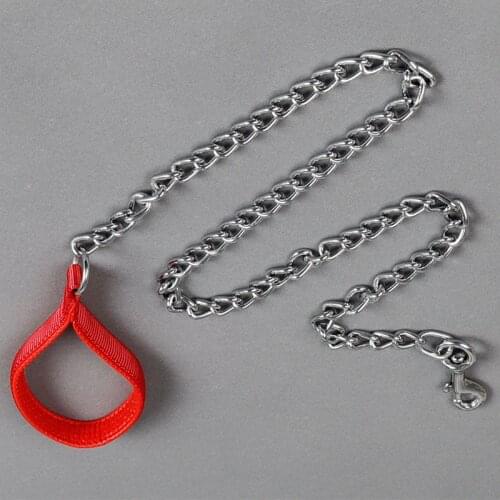 Pet Products Metal Dog Leash Chew Proof Dog Chain Leash Heavy Duty Sturdy Pet Dog Leash with Padded Handle for Large Medium Dog