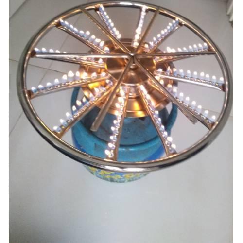 Kunefe Stove Top Flame Adjustable Turkish Kunefe Kadayif Soba Roasting Dessert Kebab Crepe Stove 360 ° Rotating LPG Gas Header