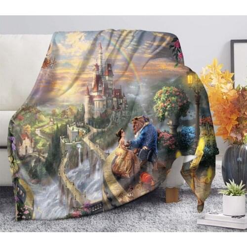 Disney Cartoon Mermaid Frozen Elsana Cartoon Pattern Comfortable Soft Blanket Children Adult Sofa Car Bedding Bedroom Decor