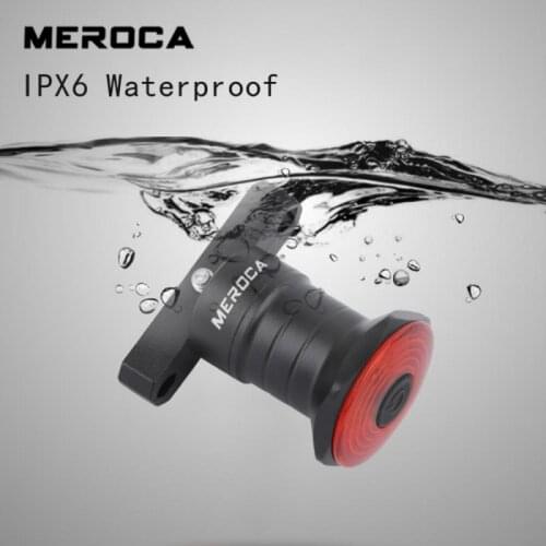 MEROCA WR15 MTB USB Rechargeable Tail Lights Intelligent Sensor Brake Lights Sensing Brake With Manual Control Switch Accessorie