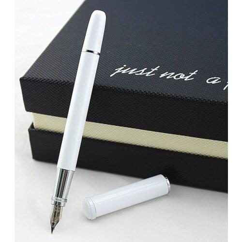 0.5 Nib Fountain Pen Medium Classic Writing Gift Pen , White Color Business Office Home Supplies Leather pencil bag