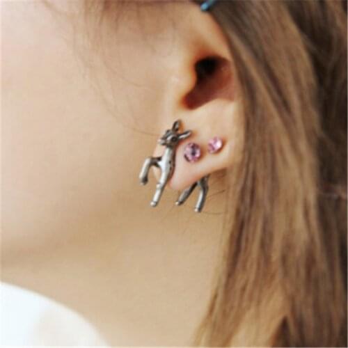 1 piece of cute animal girl earrings Harajuku three-dimensional fashion animal earrings ladies party gift