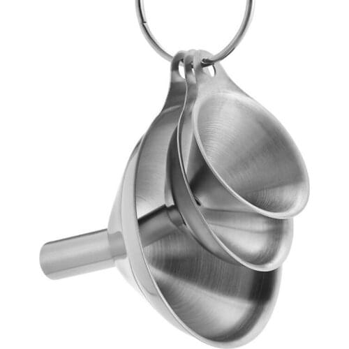 3pcs/set Mini Small Mouth Funnel Stainless Steel Filling Hip Flask Beer Liquid Oil Tools Spices Wine Flask Filter Funnels