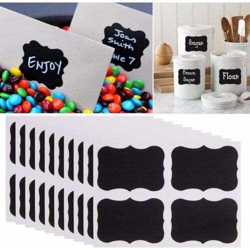 36pcs 9 Set Blackboard Chalk Pen Stickers Jar Organizer Bottle Labels Kitchen Craft Decor Memo Pad Sticky Label Fridge Magnets