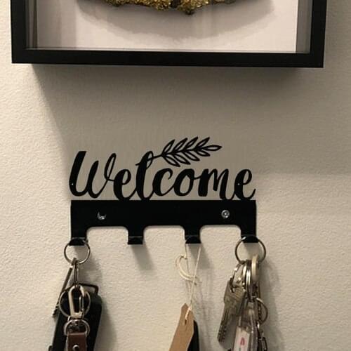 3Art Metal Welcome Written Decorative Key Hanger Robe Hook Keychain 3 ARTMTL91