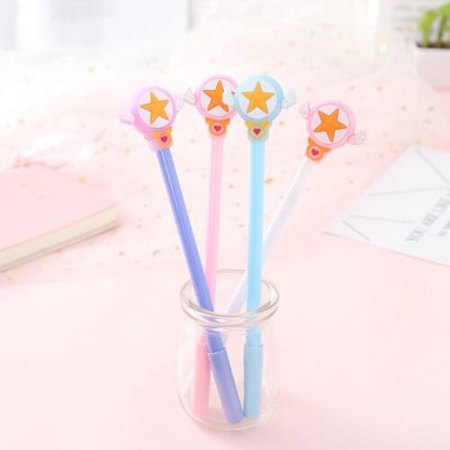 40 pcs/lot Magic wand Star Gel Pen Cute 0.5mm black ink Neutral Pen school writing Supplies Promotional Gift