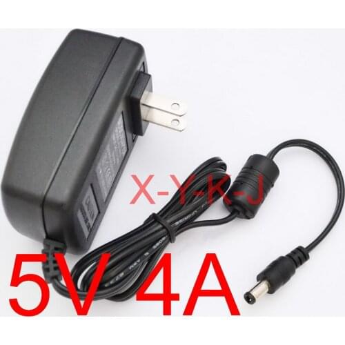 50PCS High quality 5V4A AC 100V-240V Converter Adapter DC 5V 4A 4000mA Power Supply US Plug 5.5mm x2.1-2.5mm