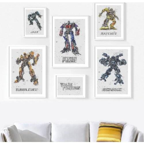 Autobots Optimus Prime Bumblebee Ironhide Nordic Posters And Prints Wall Art Canvas Painting Child Wall Pictures For Living Room