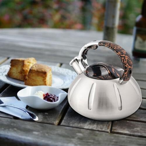 3L Large-capacity Universal Whistle Kettle Coffee Tea Kettle Household Gas Induction Cooker Kettle With Printed Handle