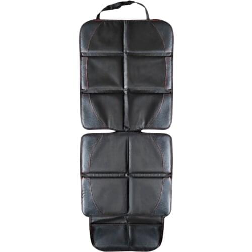 PU Leather Car Seat Cover Fit for All Baby Car Seats Mat Anti-Scratch Cushion Protector with Storage Mesh Pockets G5AD