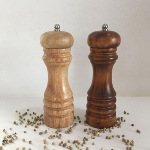Wooden Manual Salt and Pepper Mill with spare Ceramic Rotor for Seasoning, Meal Prep ,Rubber Wood,kitchen accessories