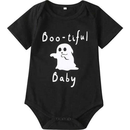 Newborn Baby Boy Clothes Cartoon Print Jumpsuits Short Sleeve Pumpkin Cotton Kids Romper Halloween Party Children Costume 0-18M
