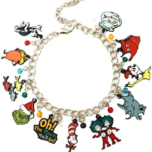 FANTASY UNIVERSE Freeshipping 20pc a lot Dr Seuss charm bracelet SSBSHIKL01