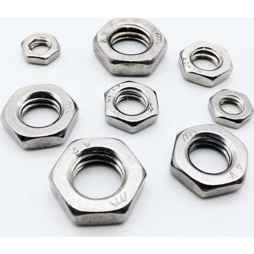 5/50pcs DIN439 GB6172 304 Stainless Steel Hex Hexagon Thin Nut Jam Nut for M2 M2.5 M3 M4 M5 M6 M8 M10 M12 M14 M16 screw bolt
