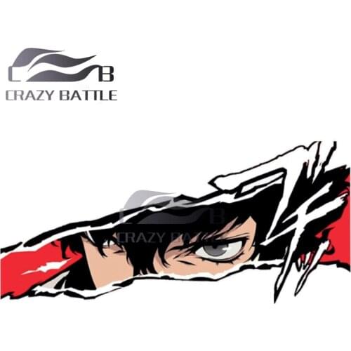 Crazy Battle 13 x 6.2cm Critical Hit Anime Personality Creative Car Stickers Vinyl Decal Windshield Fashion Scratch-Proof