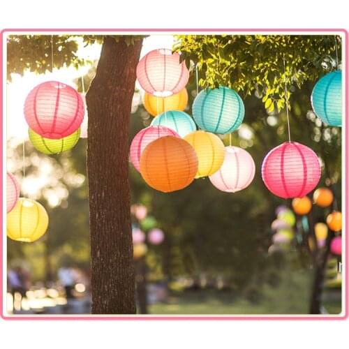 6" 15cm Round Chinese Paper Lantern White Beige Gold Silver Paper Balls Christmas Baby Shower Birthday Party Decoration Lampion