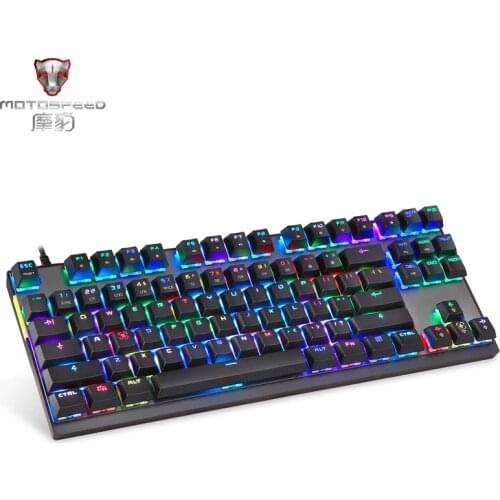 Motospeed K82 Mechanical Keyboard USB Wired RGB LED Backlight 87 Keys RED Switch PUBG Gaming Pink Keyboard For FPS gamer