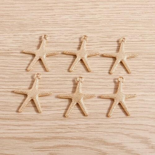 20pcs 22*24mm Trendy Starfish Charms for Earrings Pendants Necklaces DIY Star Charms Decoration Handmade Jewelry Findings Making