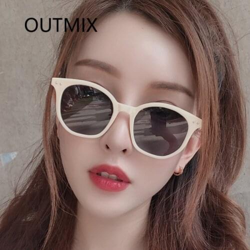 OUTMIX round sunglasses Woemn Men Pilot Designer Retro Sun glasses Lady Summer Beach Shades Unisex Fashion UV400 Eyewear
