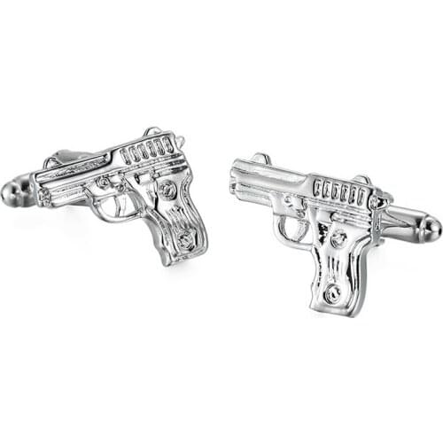 WN classic design high quality Silvery Cufflinks new mens fashion accessories pistol French Cufflinks