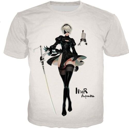 2021 New Anime Cool Men T-shirt Women Nier Automata 3D Printed Short Sleeve T-shirts Harajuku Style Oversized T-shirt