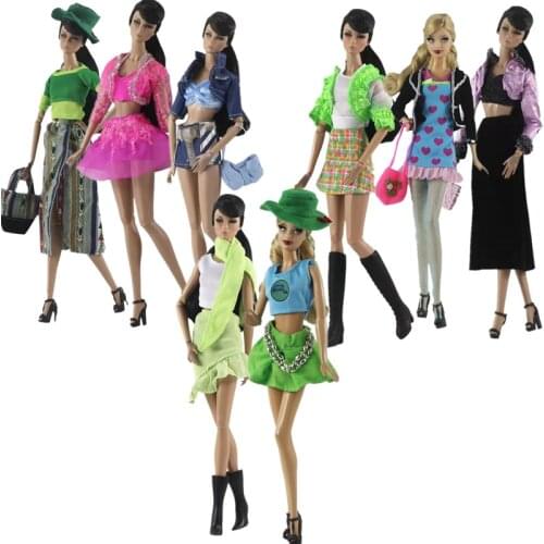 1/6 BJD Clothes Fashion Vest Coat Skirt Handbag Dress for Barbie Accessories 11.5" Dolls Outfits Sets for Barbie Doll Clothes